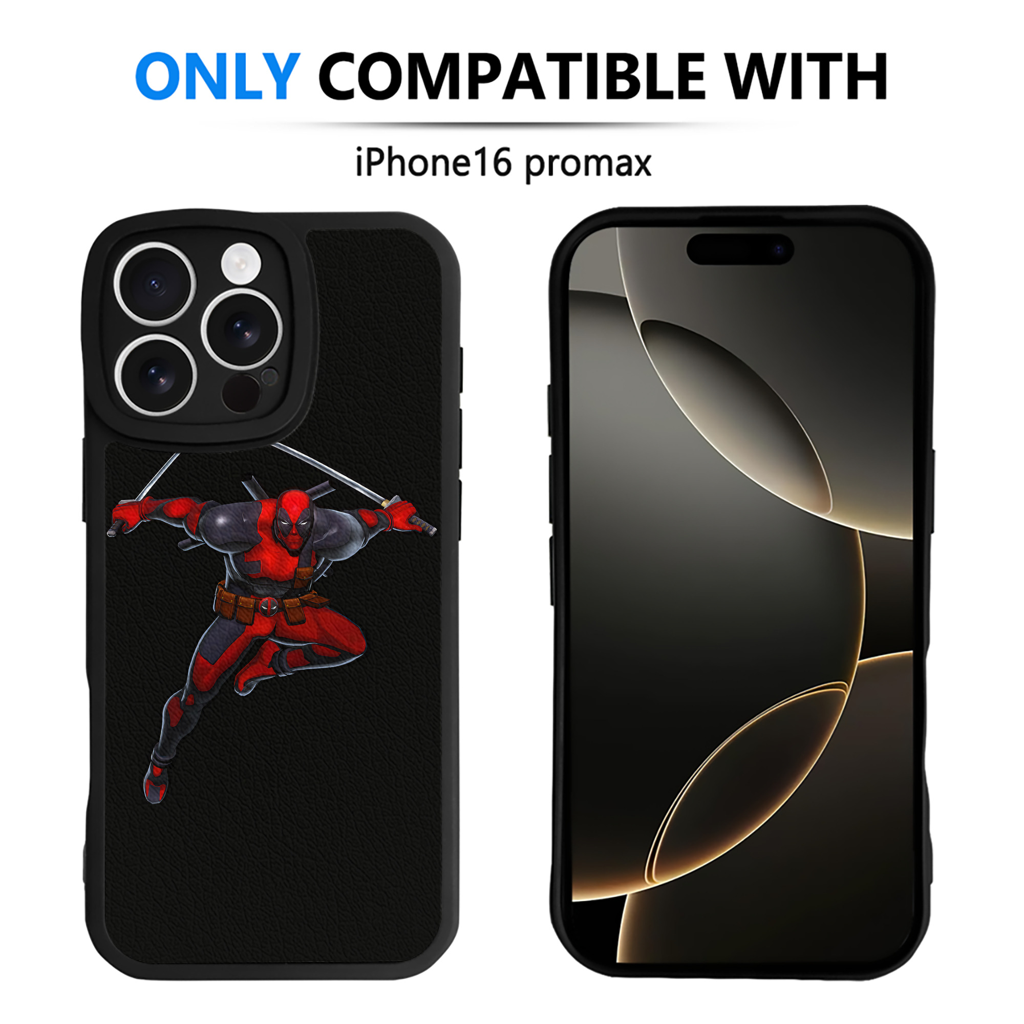 （画像用） Deadpool デッドプール 【iPhone 16シリーズ対応】シリコンスマホケース（レザー調） 材質：シリコン